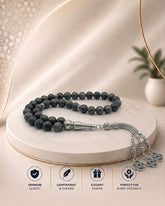 Aqeeq beads tasbeeh black colour with chain