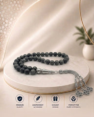Aqeeq beads tasbeeh black colour with chain