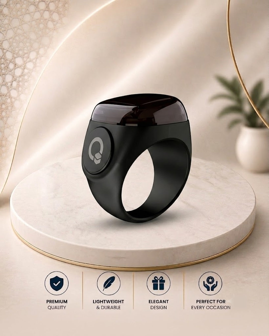 Digital Tasbeeh Counter / QIBLA Noor Smart Ring