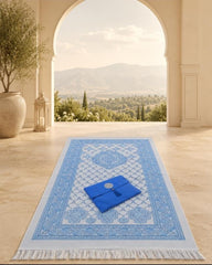 Gift Prayer Mat With Pouch Blue