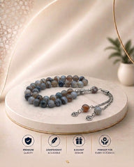 Aqeeq beads tasbeeh brown colour  with chain