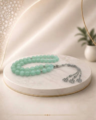 Aqeeq beads tasbeeh sea green colour with chain
