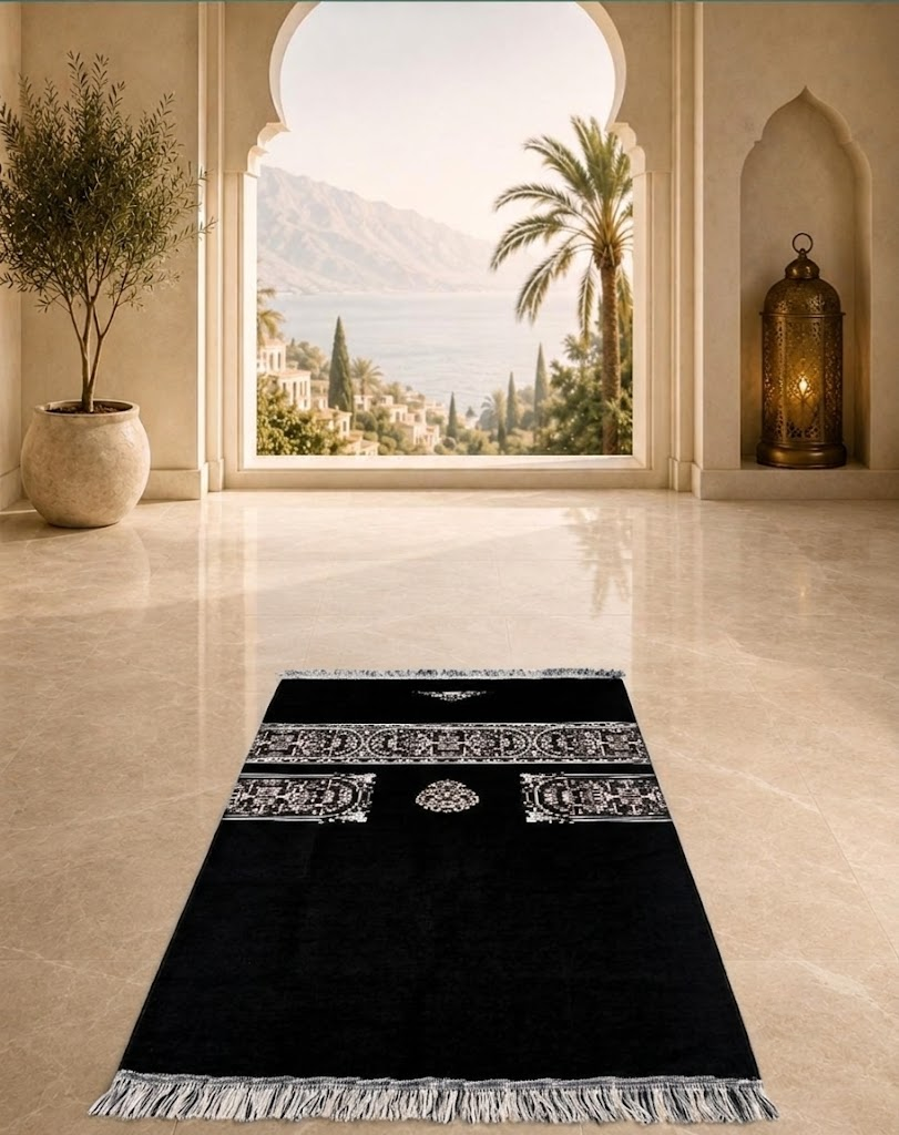 Gift prayer mat with premium pearl beads tasbeeh 04