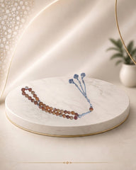 Aqeeq beads tasbeeh light brown colour with chain