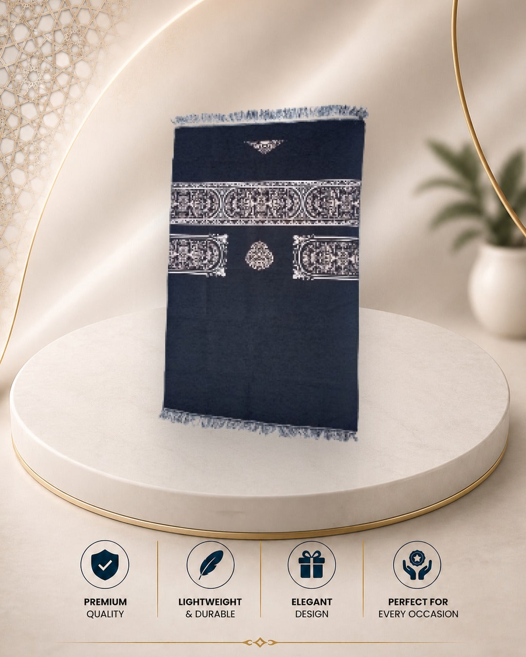 Gift prayer mat with premium pearl beads tasbeeh 04