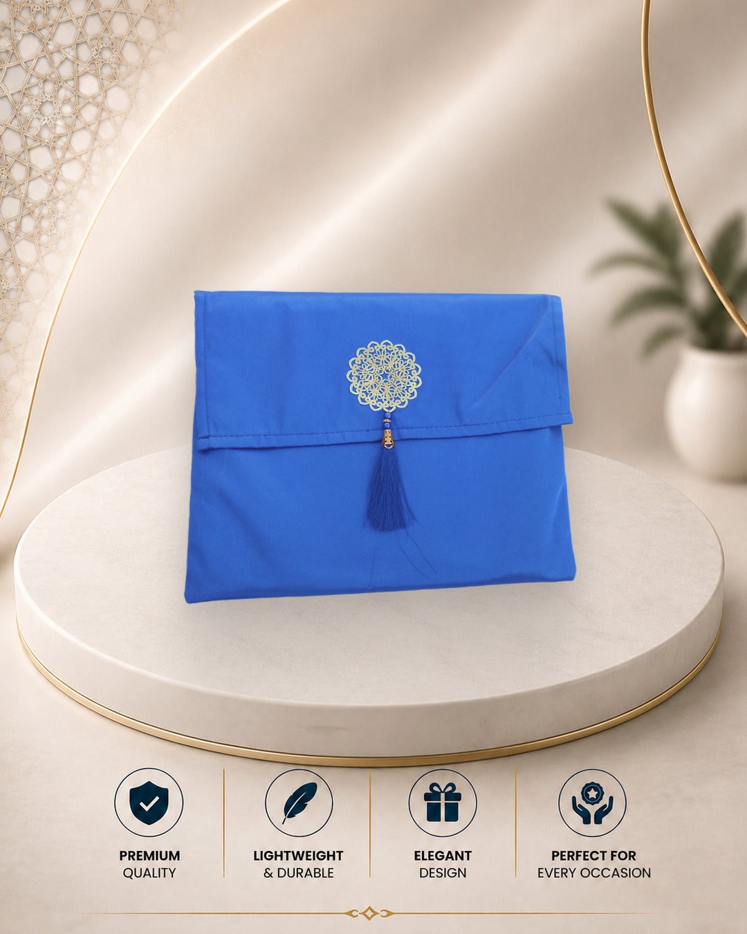 Gift Prayer Mat With Pouch Blue